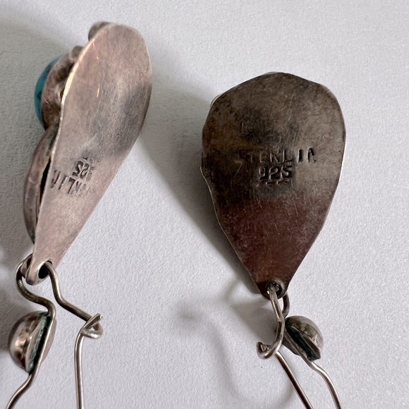 Vintage Sterling 925 Indian style dangle earrings - Picture 4 of 5